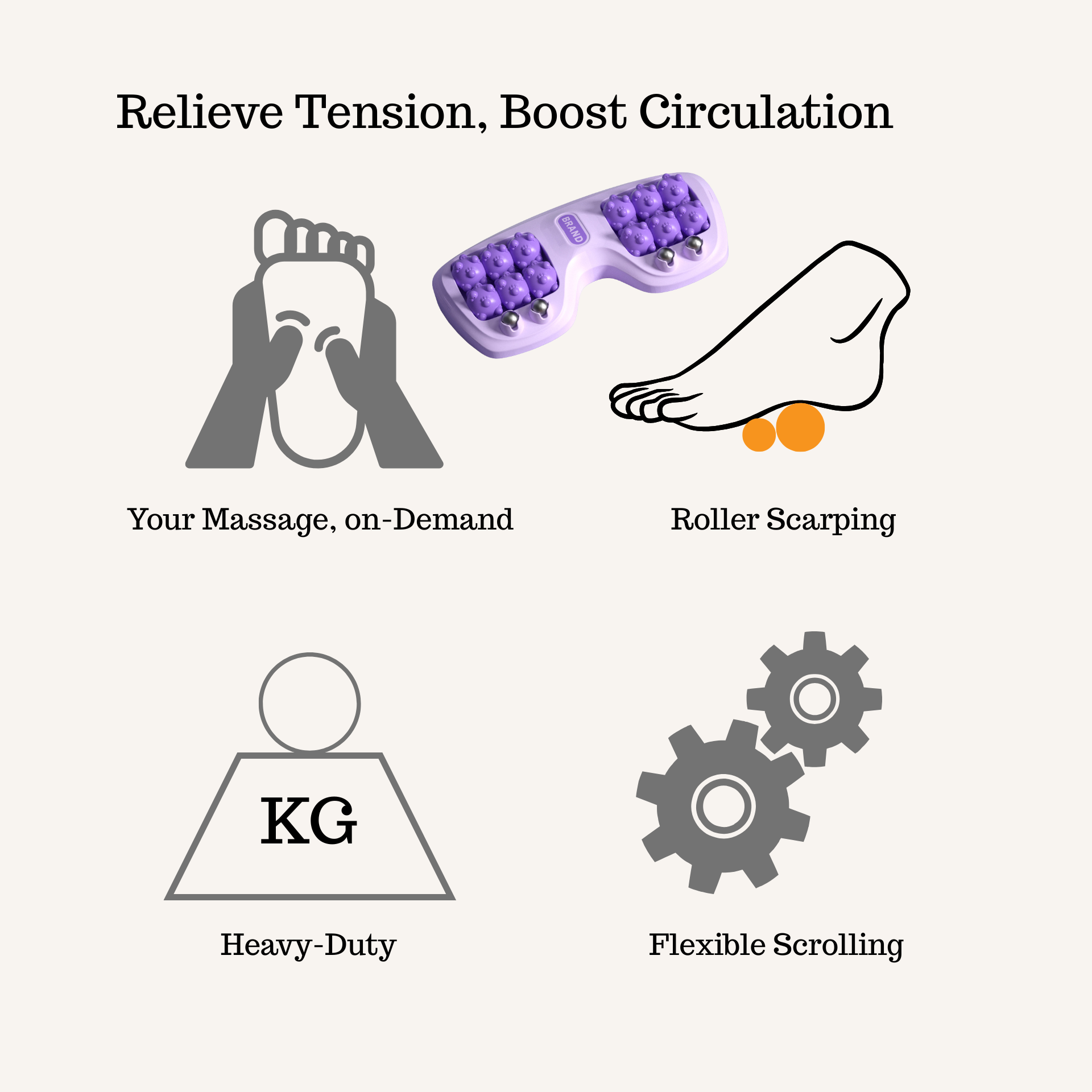 Foot Acupressure Therapy Tool Foot Roller Massager for Stress Relief & Foot Pain